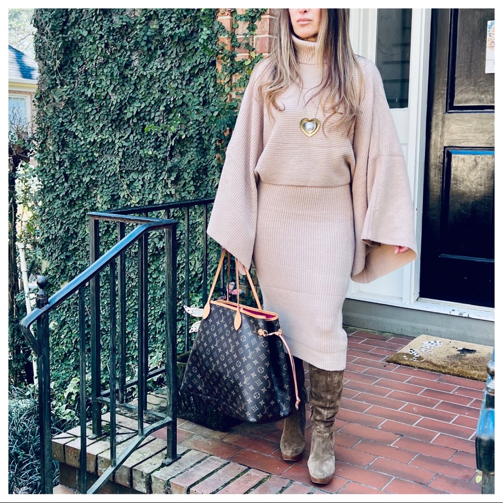 From Paris Fabulous 2 Piece Sweater Knit Tank Dress and loose fit sweater set - Picture 5 of 8